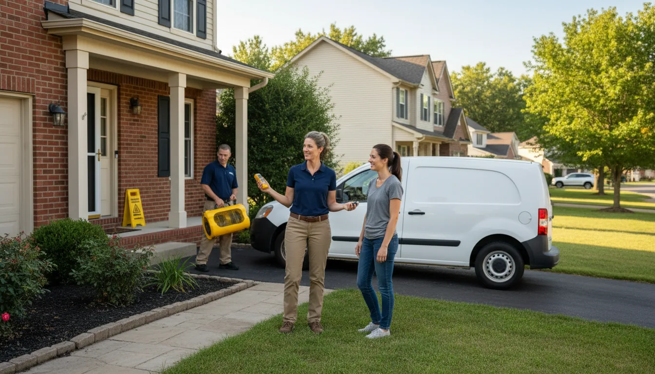 Residential water damage restoration in Brisbin, PA